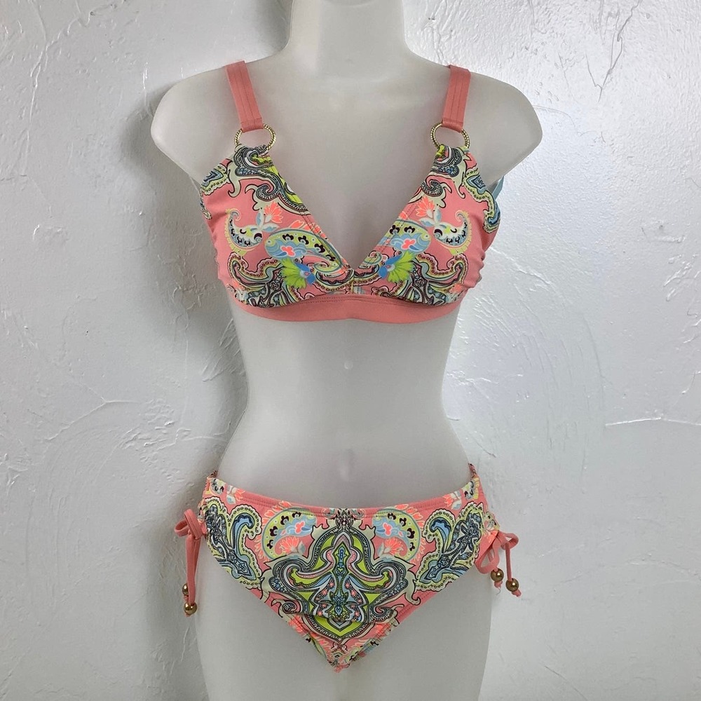 Antonio Melani Scarf Placement Triangle Bikini set Size M NWT